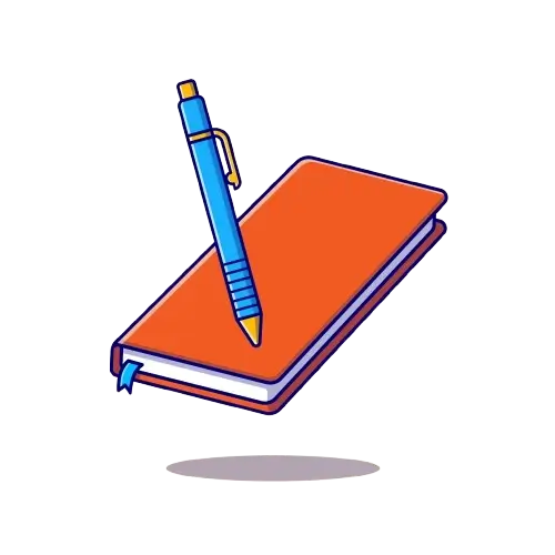 Lyrics with notebook and Pen